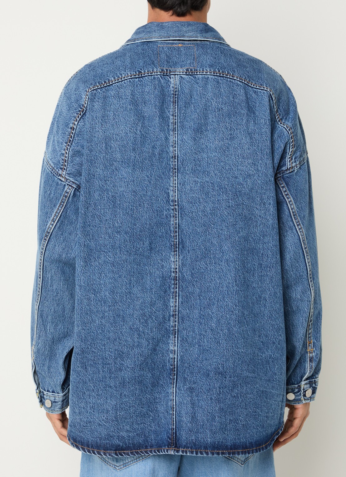 Levi's Bodywarmer van denim met donsvulling - achterkant 3 indigo