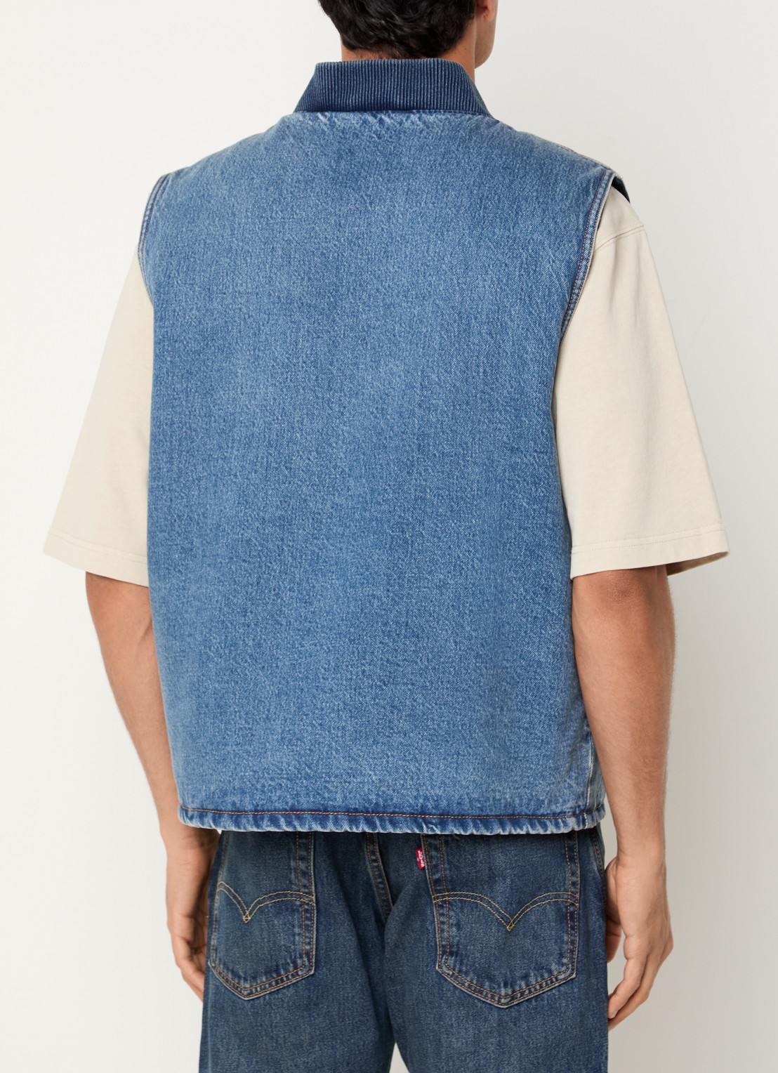 Levi's Bodywarmer van denim met steekzakken - achterkant 4 indigo