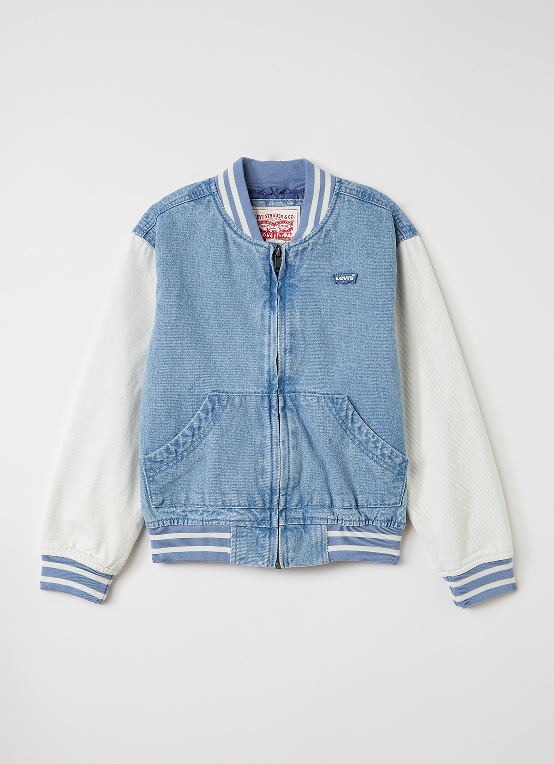 Levi's Bomberjack met logoborduring - voorkant indigo