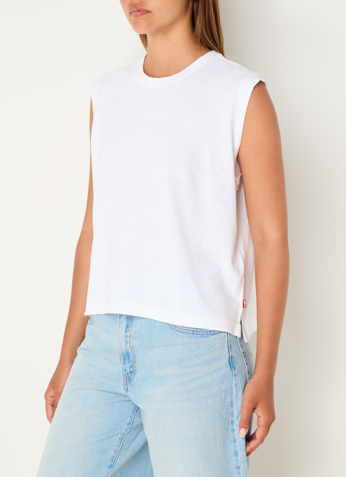 Levi's Boxy mouwloze T-shirt  - detail 4 wit