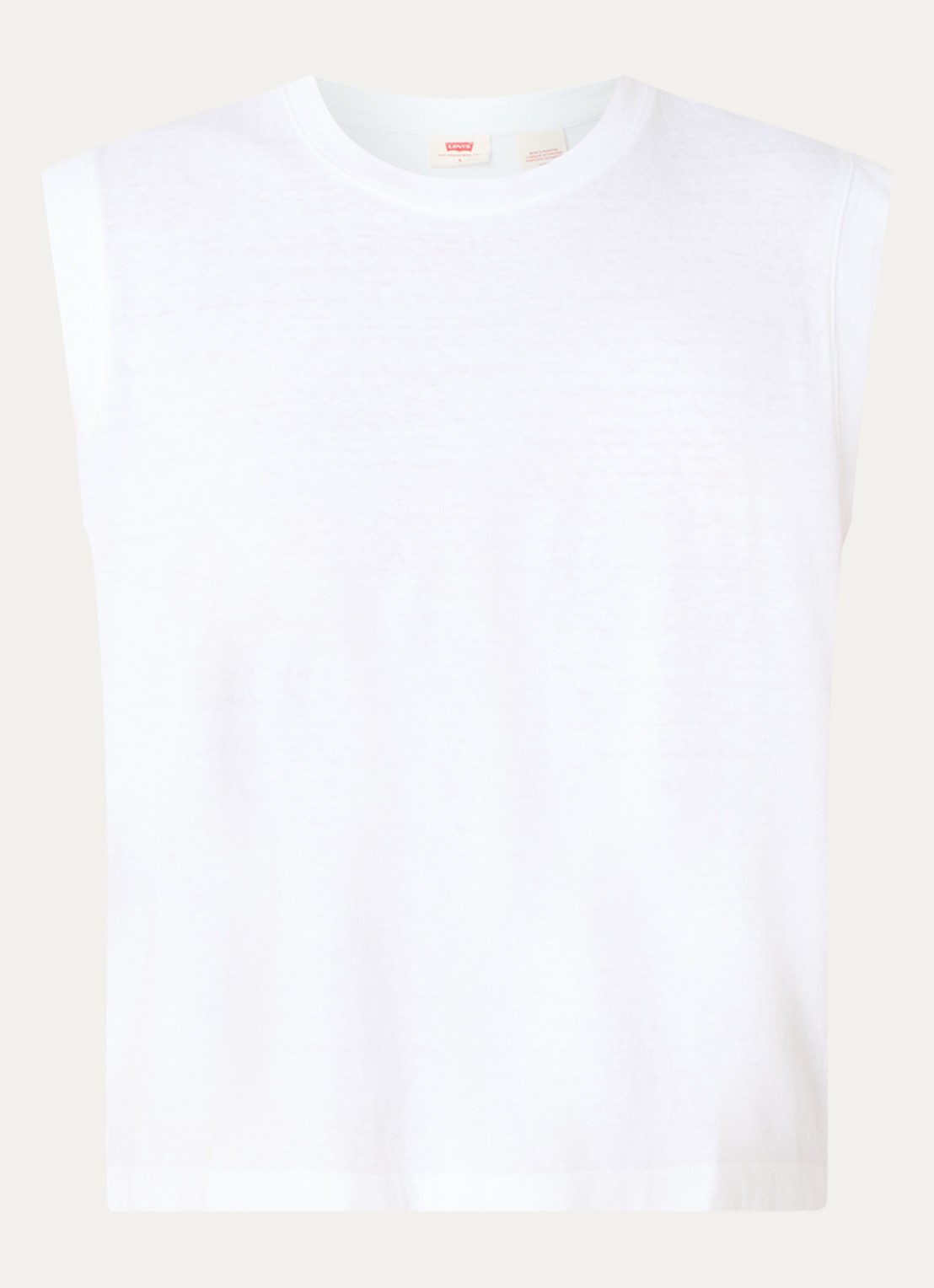 Levi's Boxy mouwloze T-shirt  - voorkant wit