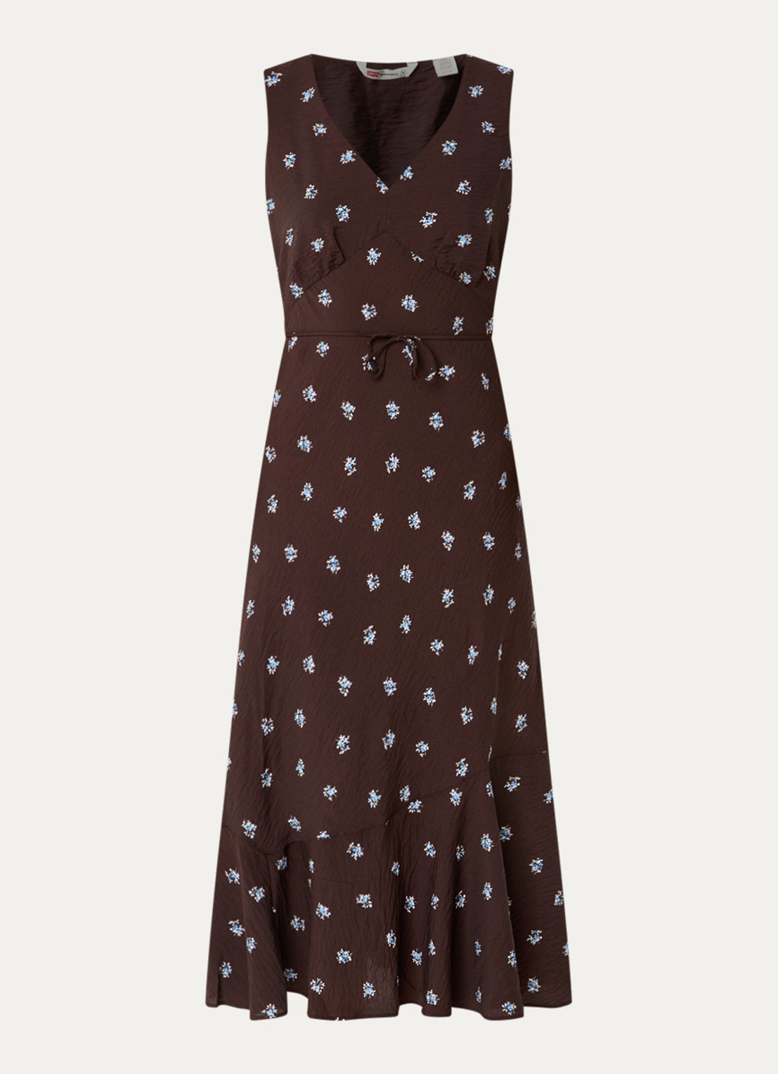 Levi's Brita midi jurk met bloemenprint - voorkant 3 donkerbruin