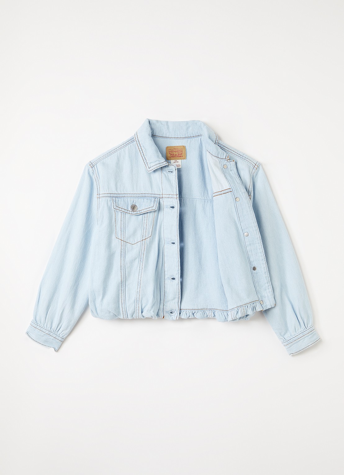 Levi's Bubble spijkerjas met borstzakken - voorkant 3 indigo