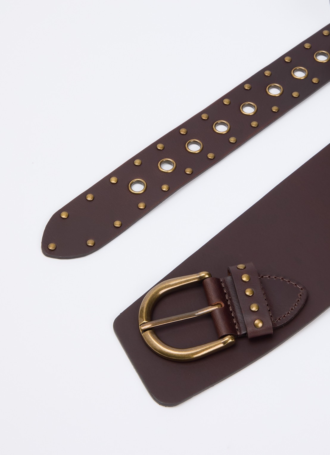 Levi's Buckle Up riem van leer - detail 2 chocoladebruin