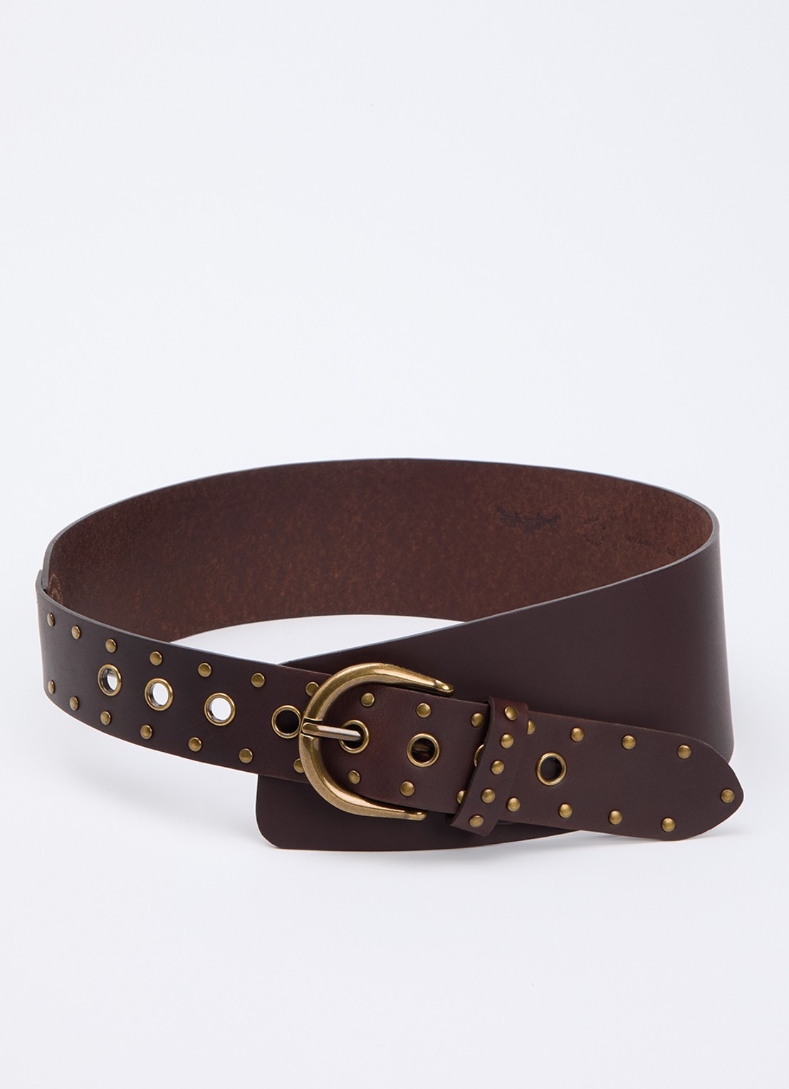 Levi's Buckle Up riem van leer - voorkant chocoladebruin