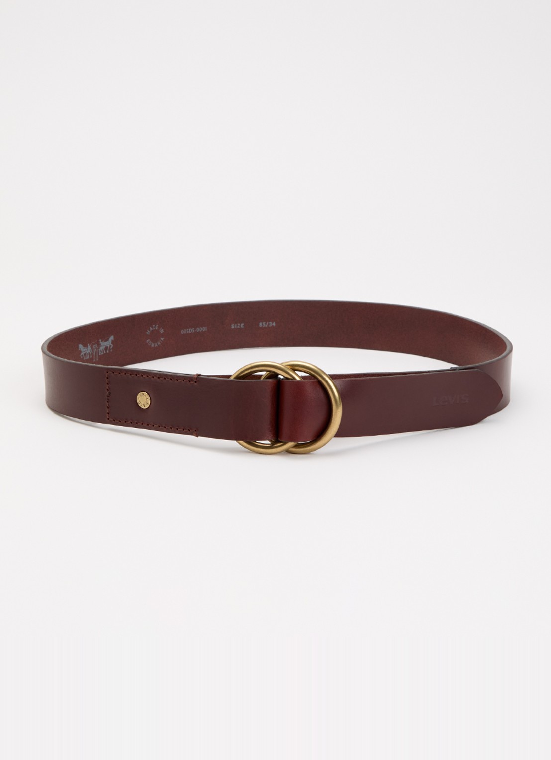 Levi's Camden riem van leer - voorkant 2 kastanjebruin