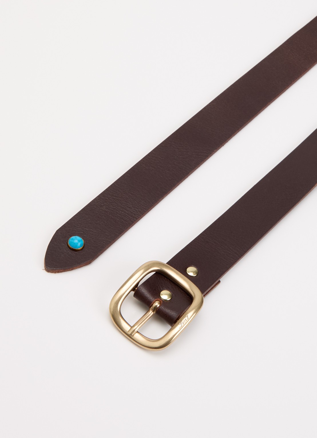 Levi's Cameron riem van leer - detail donkerbruin