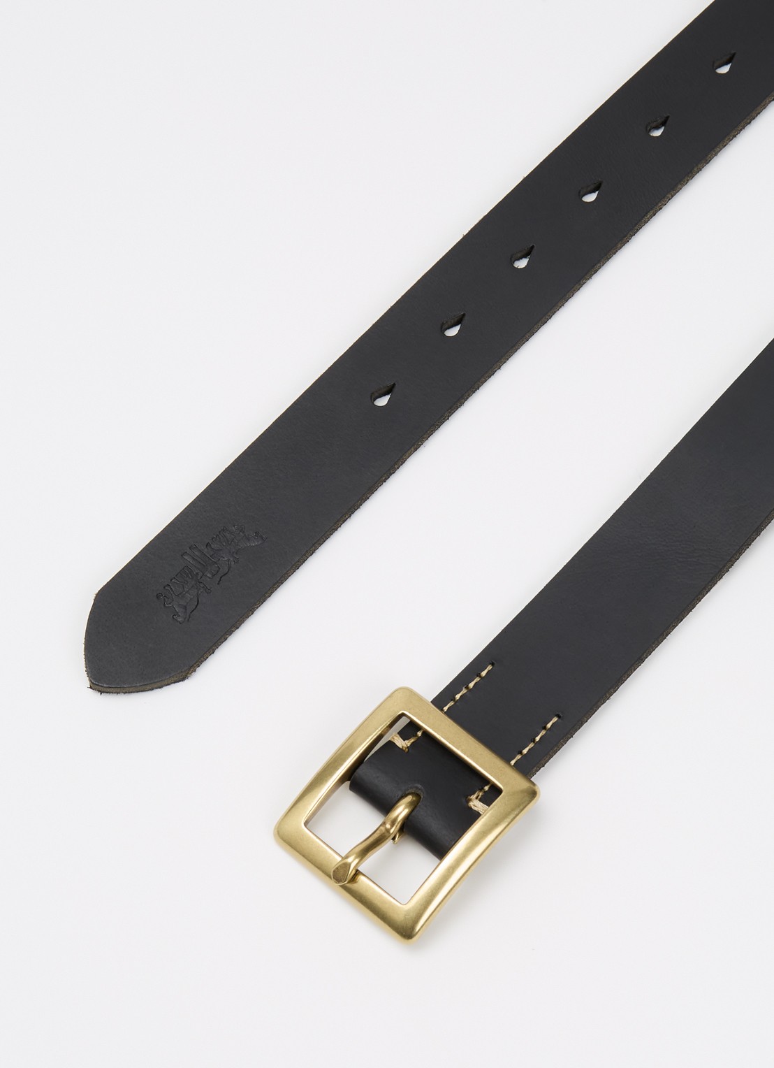 Levi's Casey riem van leer - detail zwart