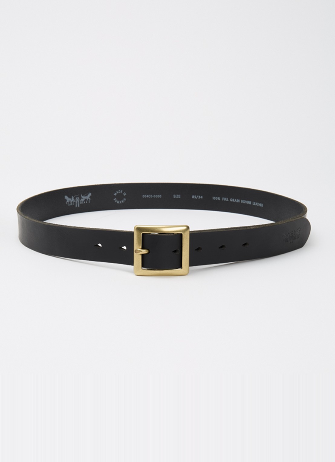 Levi's Casey riem van leer - voorkant 2 zwart