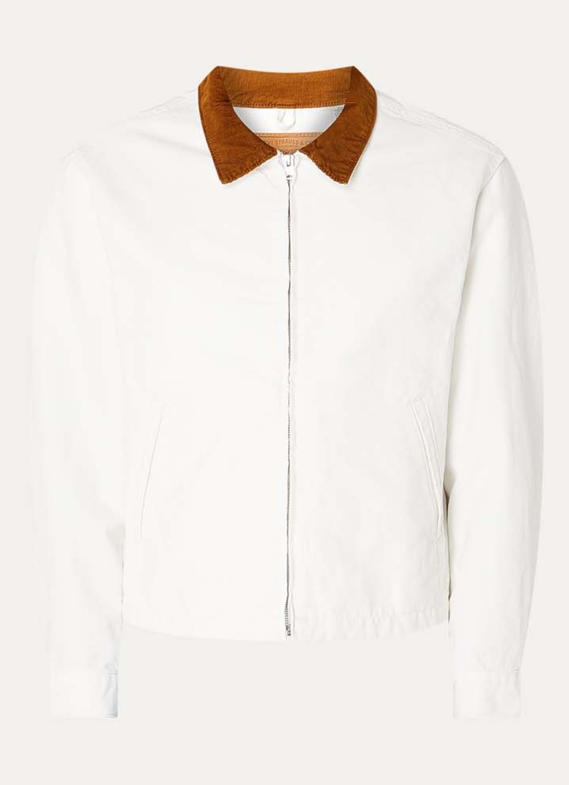 Levi's Castro spijkerjas met details van corduroy - voorkant 2 gebroken wit