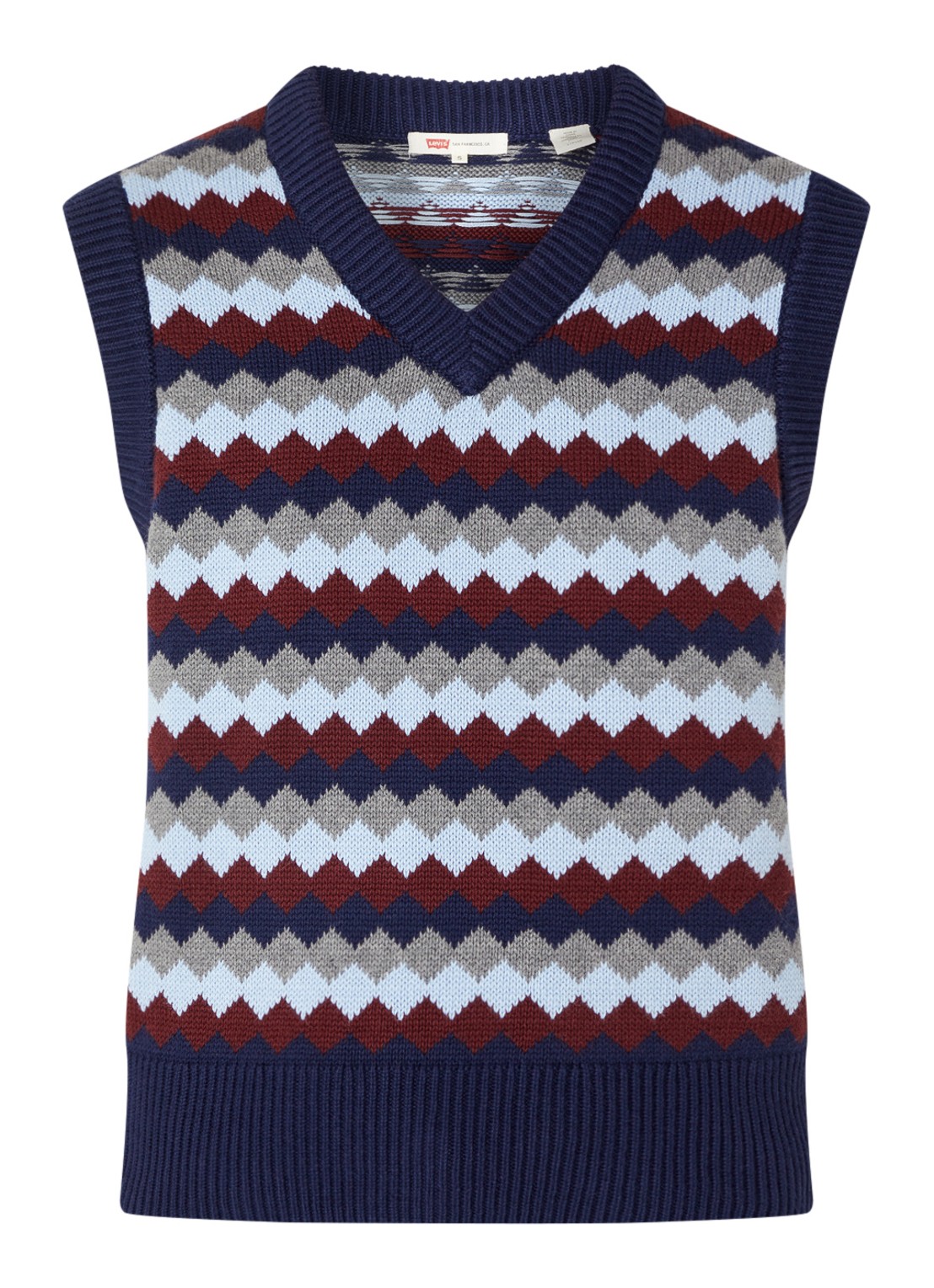 Levi's Charlie fijngebreide spencer in wolblend - voorkant 2 donkerblauw