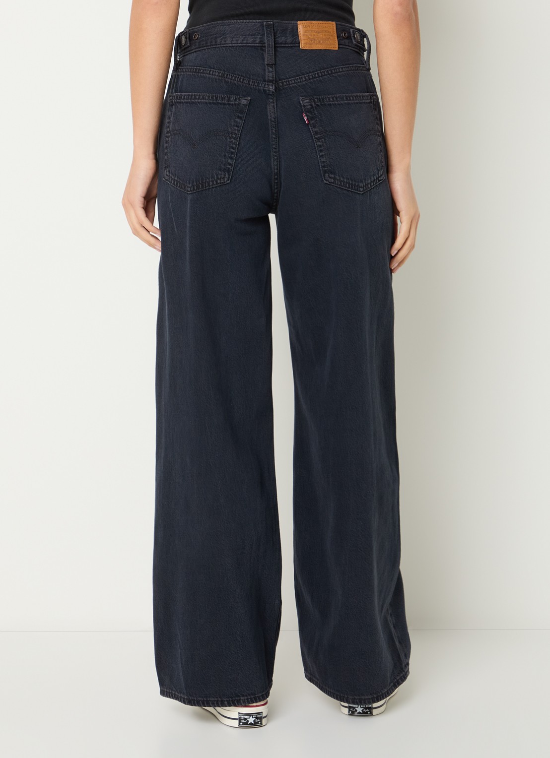 Levi's Cinch high waist wide leg jeans met donkere wassing - achterkant indigo