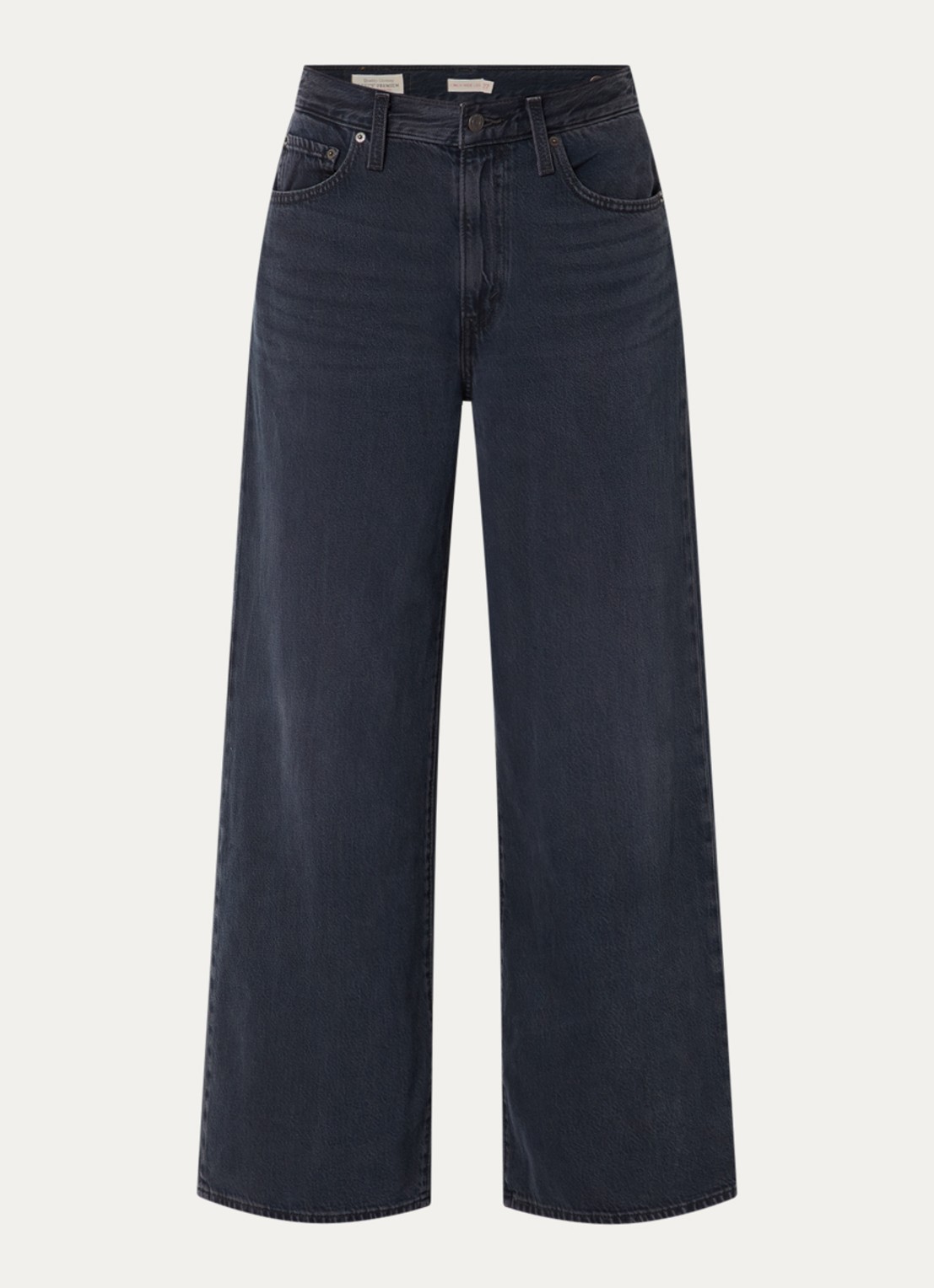 Levi's Cinch high waist wide leg jeans met donkere wassing - voorkant 4 indigo