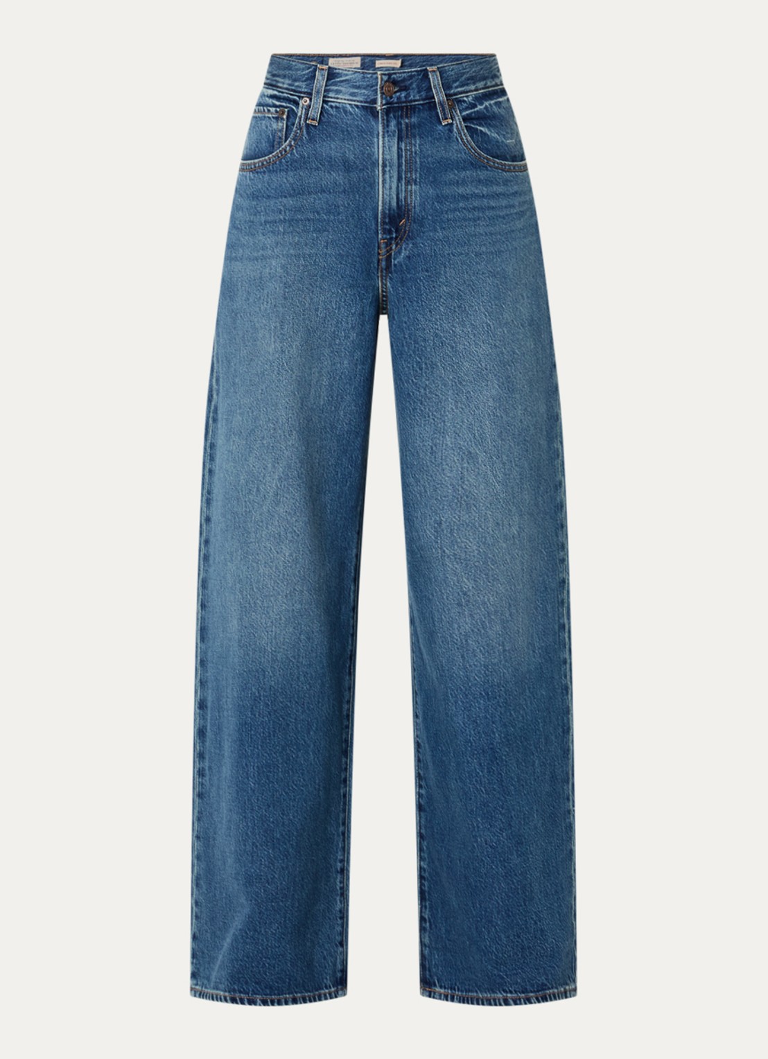 Levi's Cinch high waist wide leg jeans met donkere wassing - voorkant 4 indigo