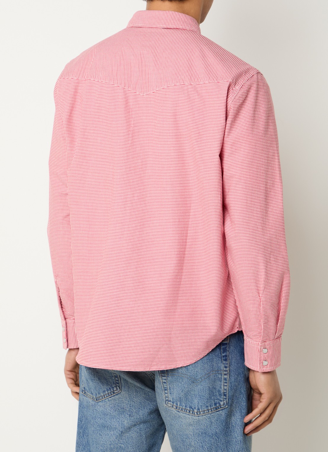 Levi's Comfort fit overshirt met pied-de-poule dessin - achterkant 4 steenrood
