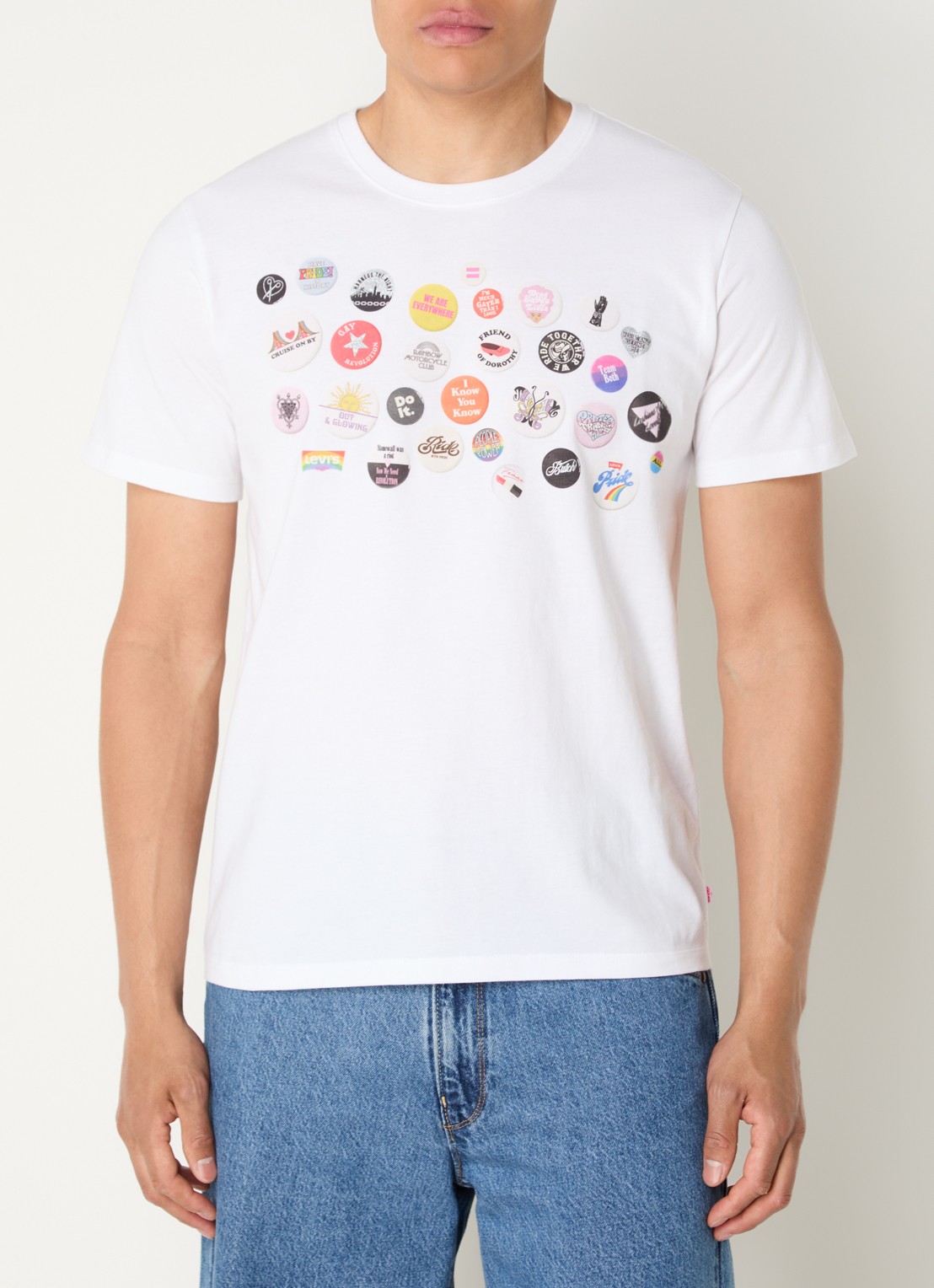 Levi's Community T-shirt met print - detail 2 wit