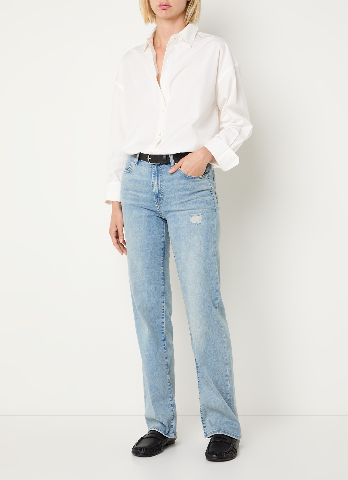 Levi's Core blouse met kraag - voorkant 2 gebroken wit