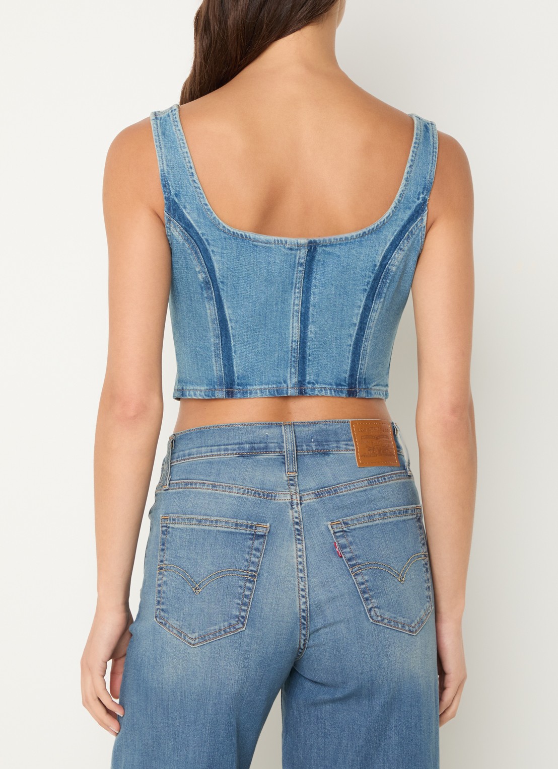 Levi's Crop top van denim - achterkant 3 indigo