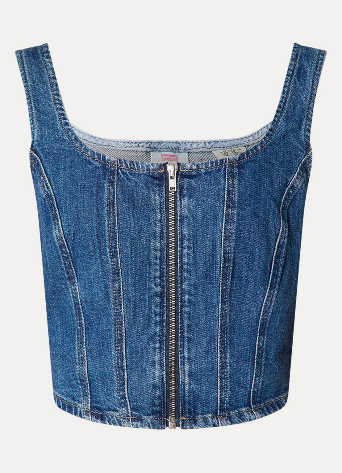 Levi's Crop top van denim - voorkant 2 indigo