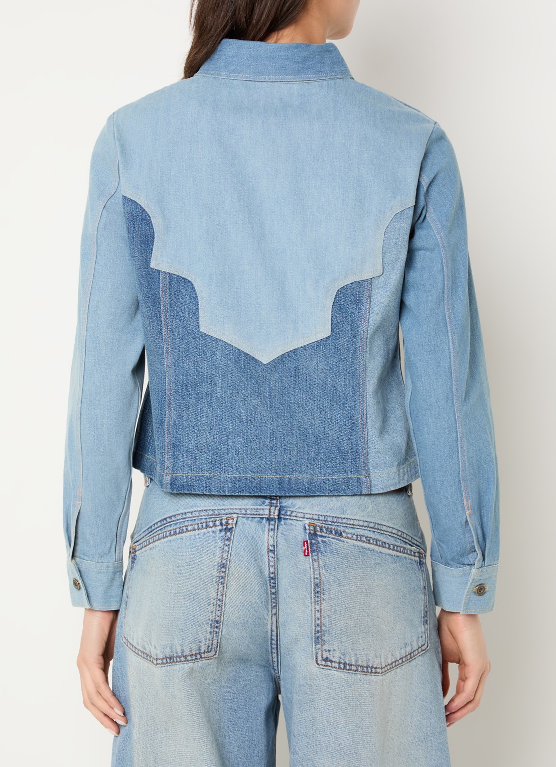 Levi's Cropped spijkerjas met kraag - achterkant indigo