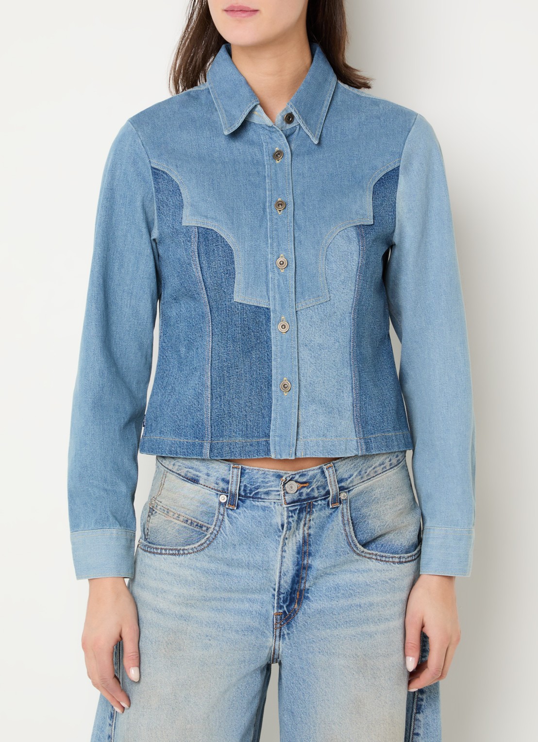 Levi's Cropped spijkerjas met kraag - detail 4 indigo