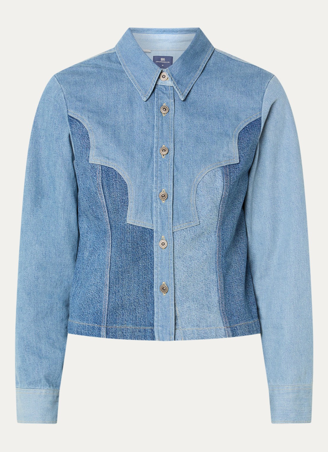 Levi's Cropped spijkerjas met kraag - voorkant 2 indigo
