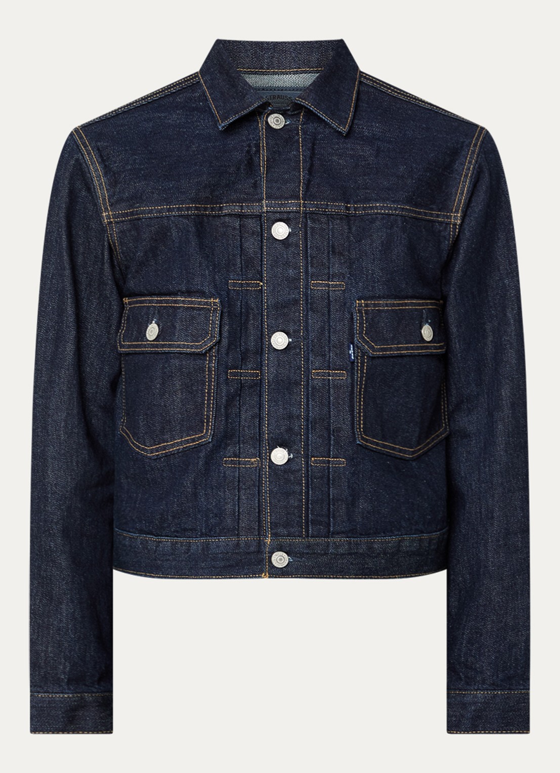 Levi's Cropped spijkerjas met opgestikte zakken - voorkant 3 donkerblauw