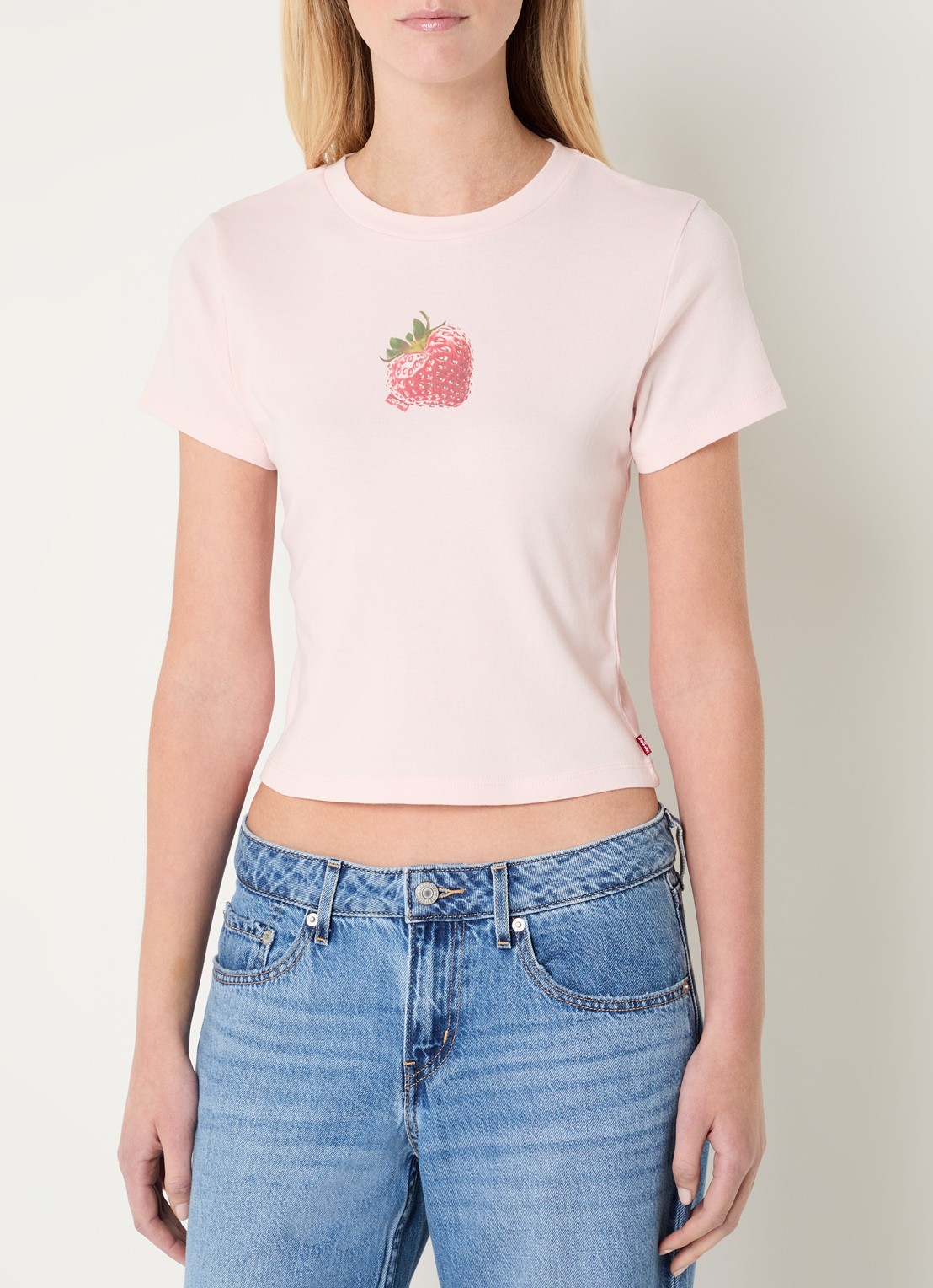 Levi's Cropped T-shirt met print - detail 3 lichtroze