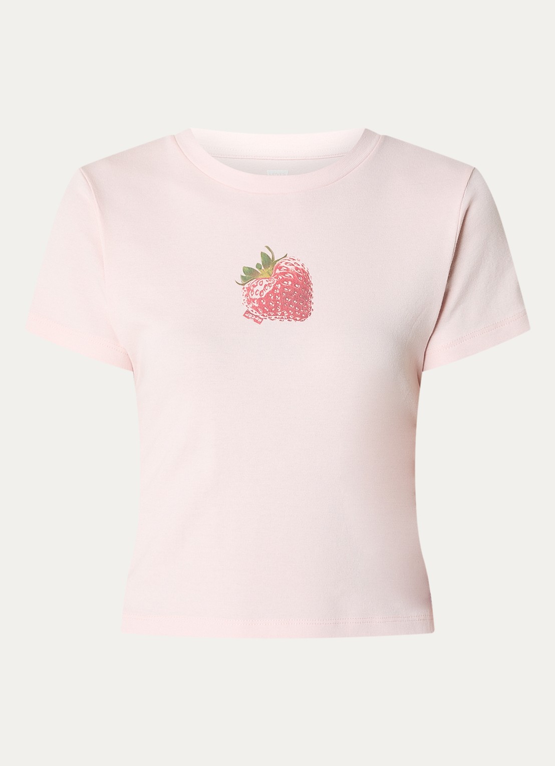 Levi's Cropped T-shirt met print - voorkant lichtroze