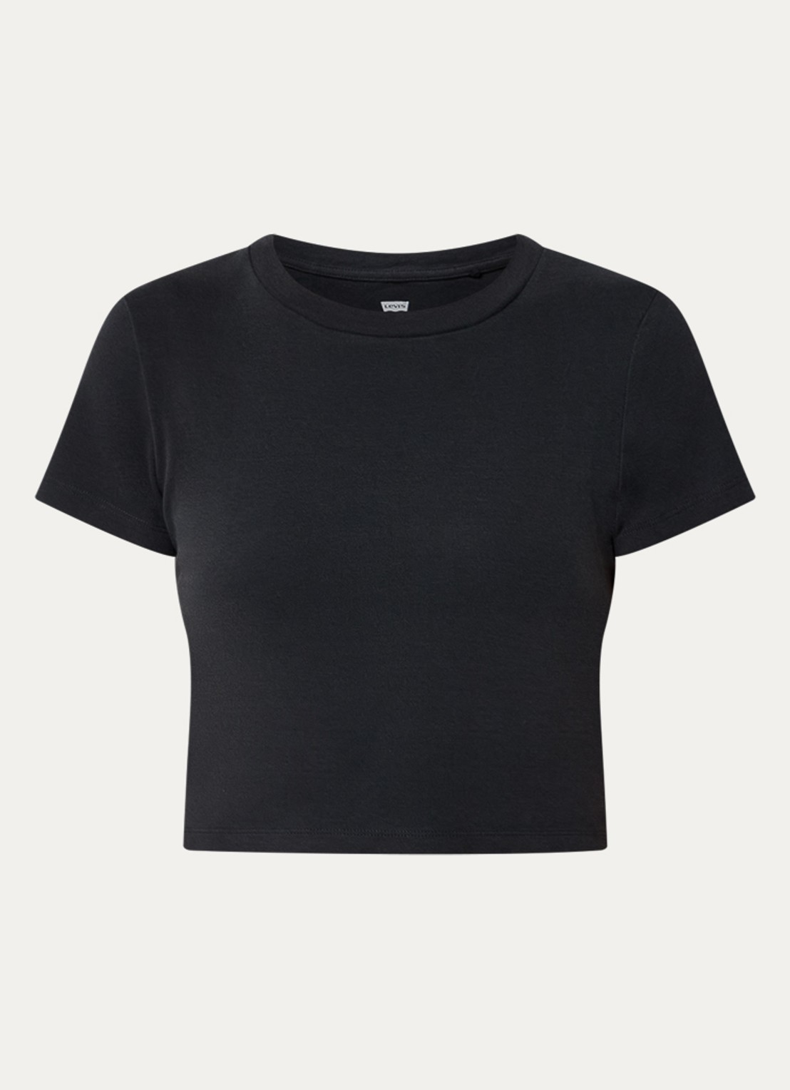 Levi's Cropped T-shirt met ronde hals - voorkant 2 zwart