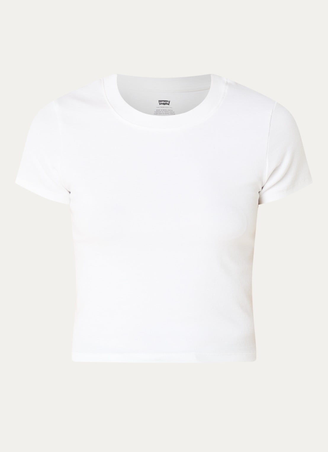 Levi's Cropped T-shirt met ronde hals - voorkant 3 wit