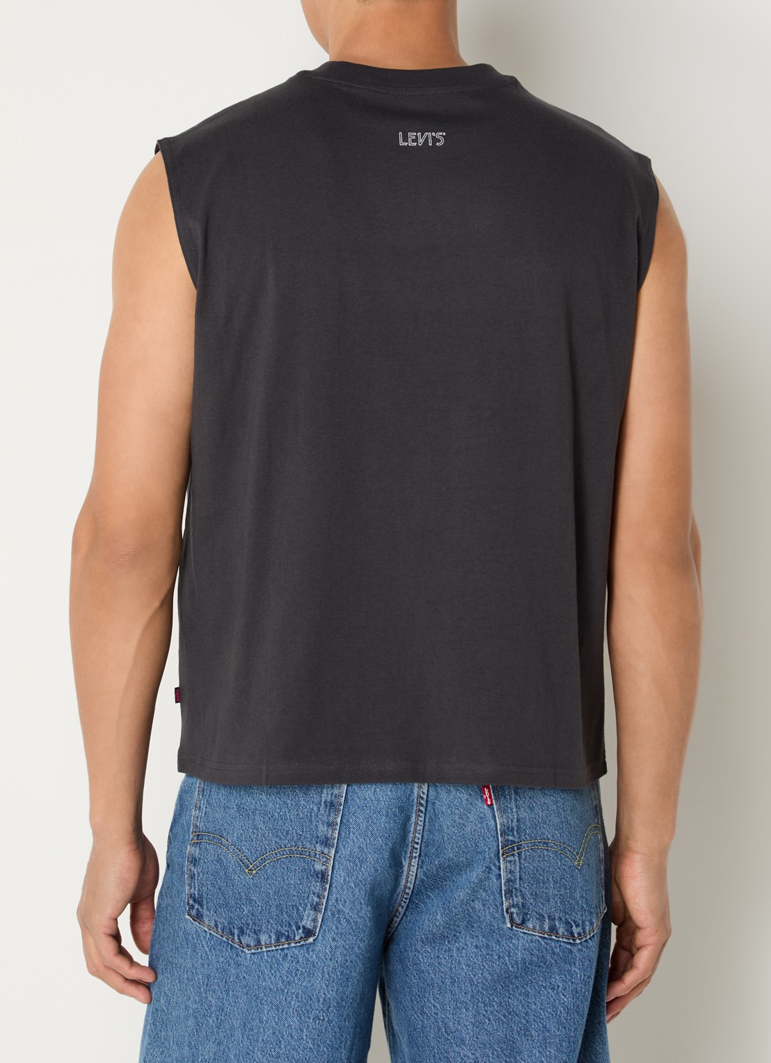 Levi's Cropped tanktop met strass - achterkant 3 antraciet