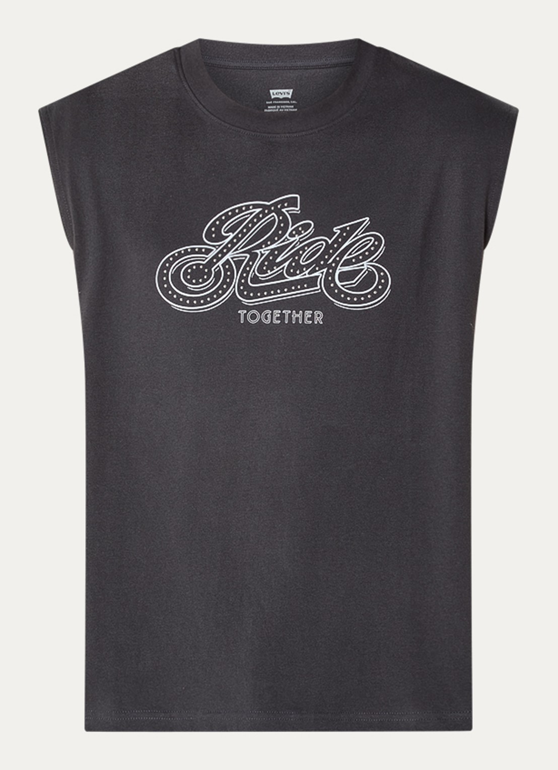 Levi's Cropped tanktop met strass - voorkant antraciet