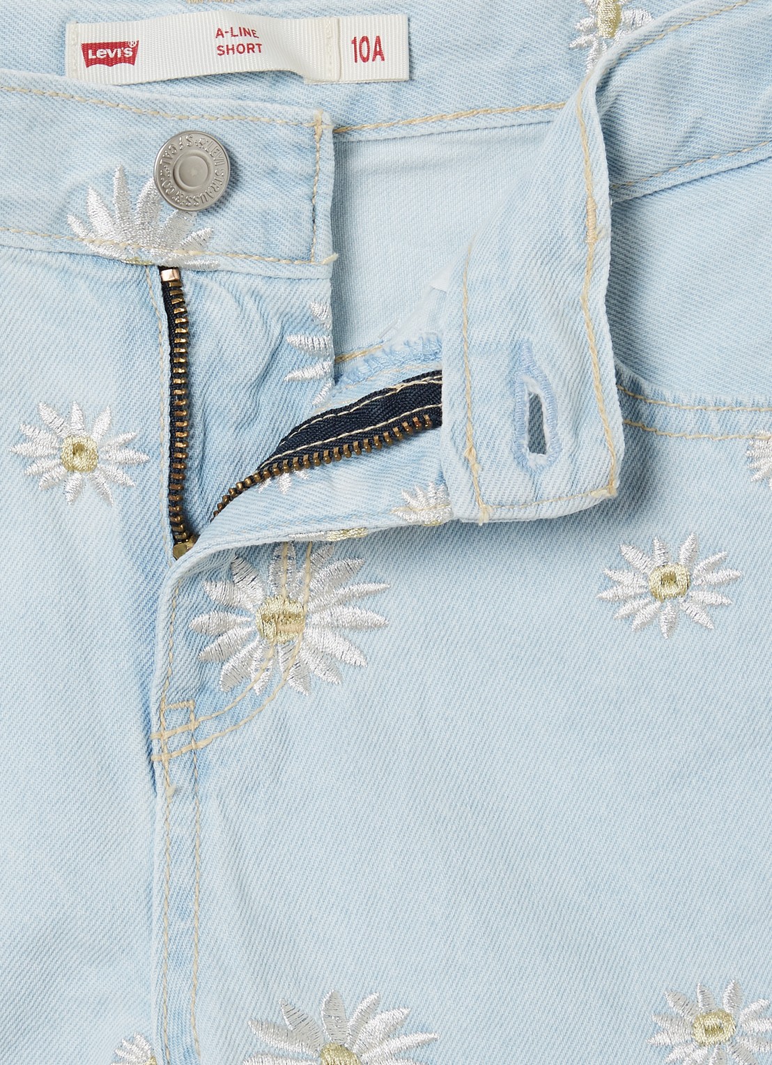 Levi's Daisy wide leg korte broek van denim - detail 3 indigo