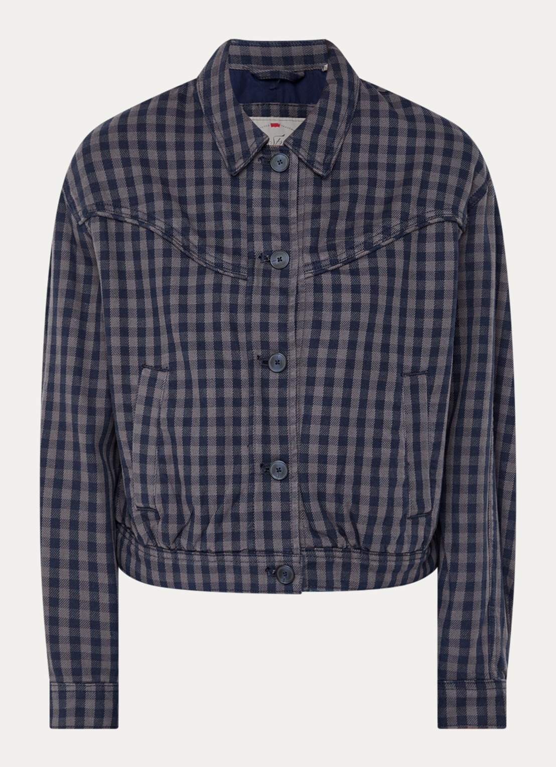 Levi's Dani overshirt met ruitdessin - voorkant 3 donkerblauw