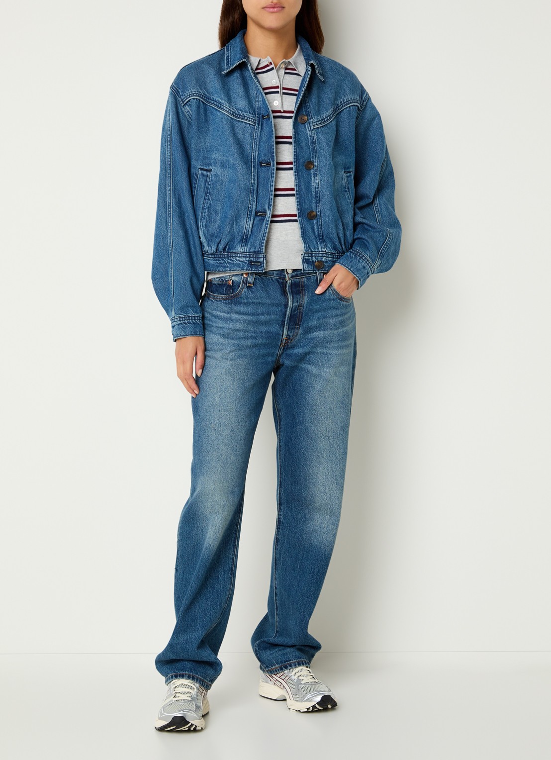 Levi's Dani Western spijkerjas met steekzakken - voorkant 4 indigo