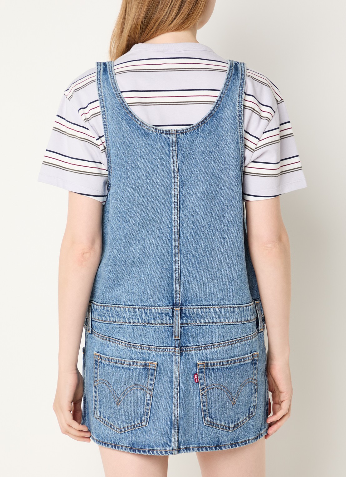 Levi's Denim mini jurk met ritsdetail en steekzakken - achterkant 4 indigo