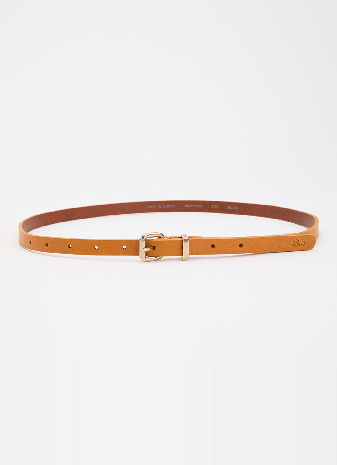 Levi's Dillon Narrow riem van leer - voorkant orange