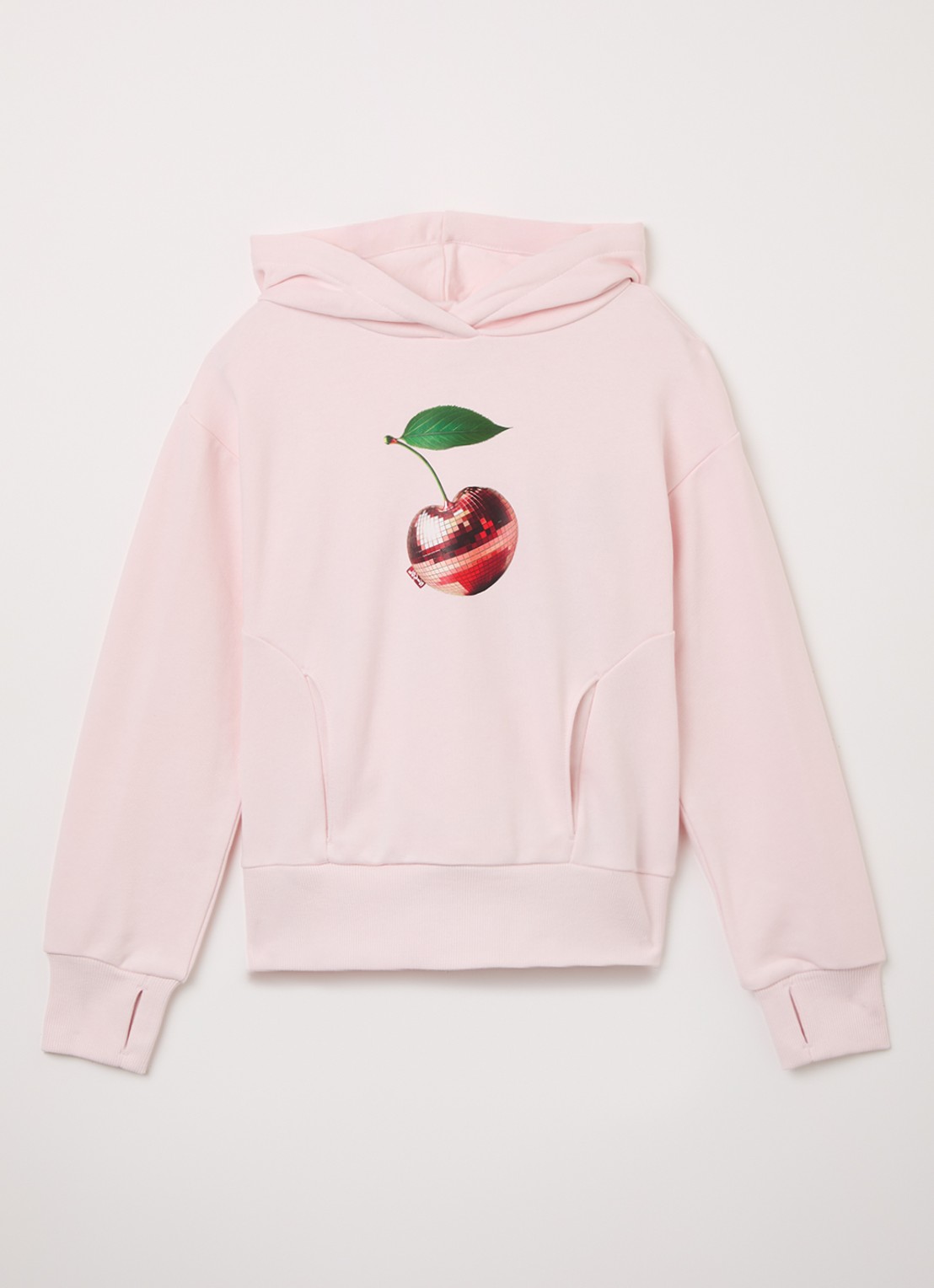 Levi's Disco Cherry hoodie met print - voorkant lichtroze