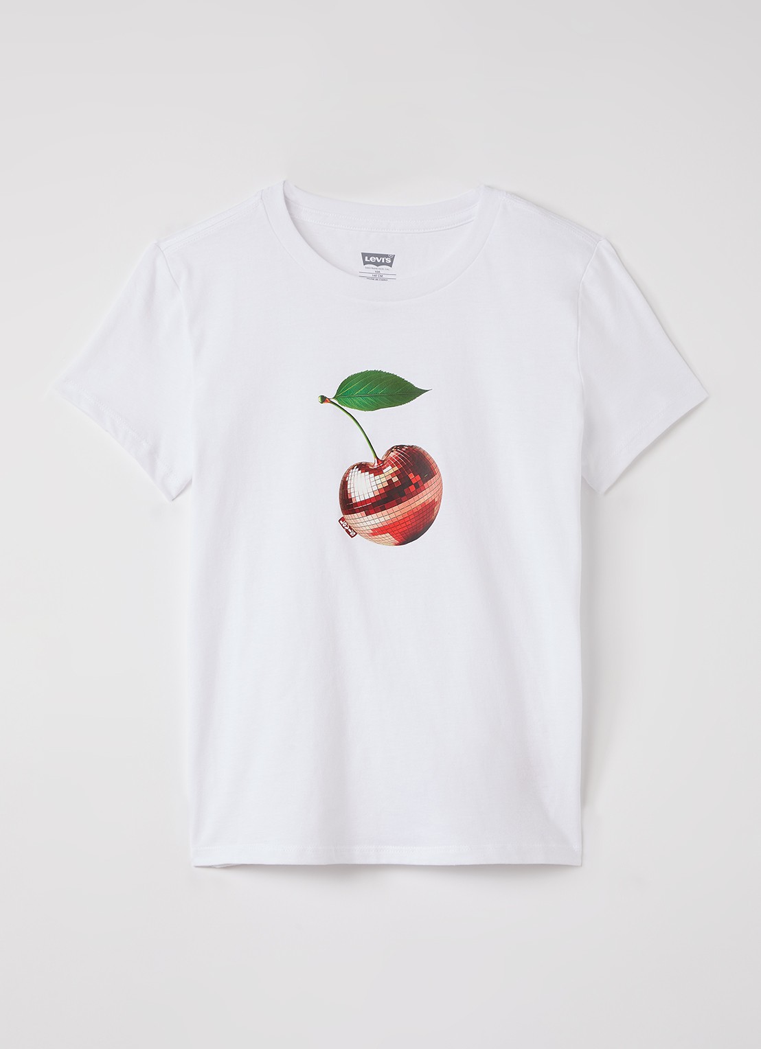 Levi's Disco Cherry T-Shirt met print - voorkant wit
