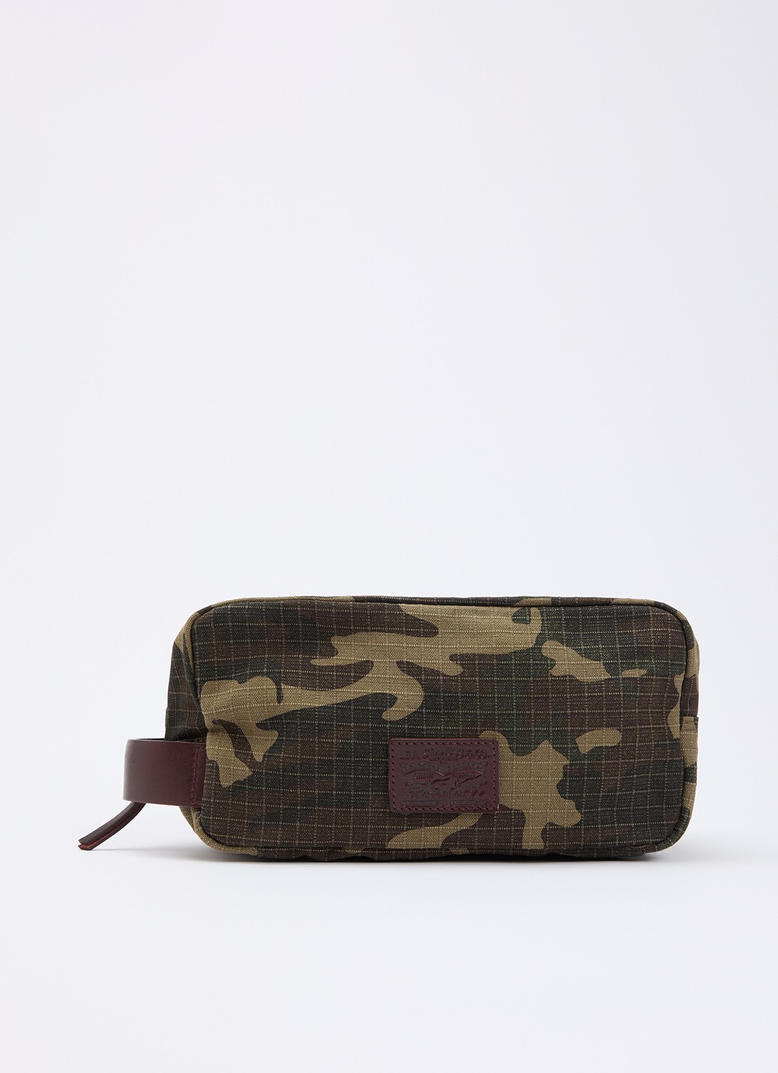 Levi's DOPP kit toilettas met camouflageprint - voorkant groen