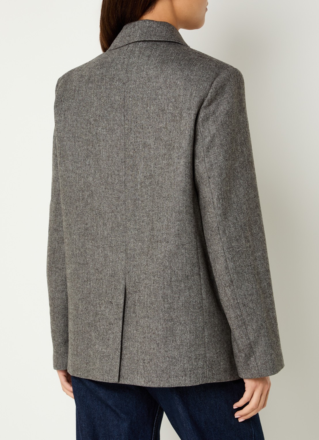 Levi's Double-breasted blazer in wolblend met klepzakken - achterkant 2 bruin