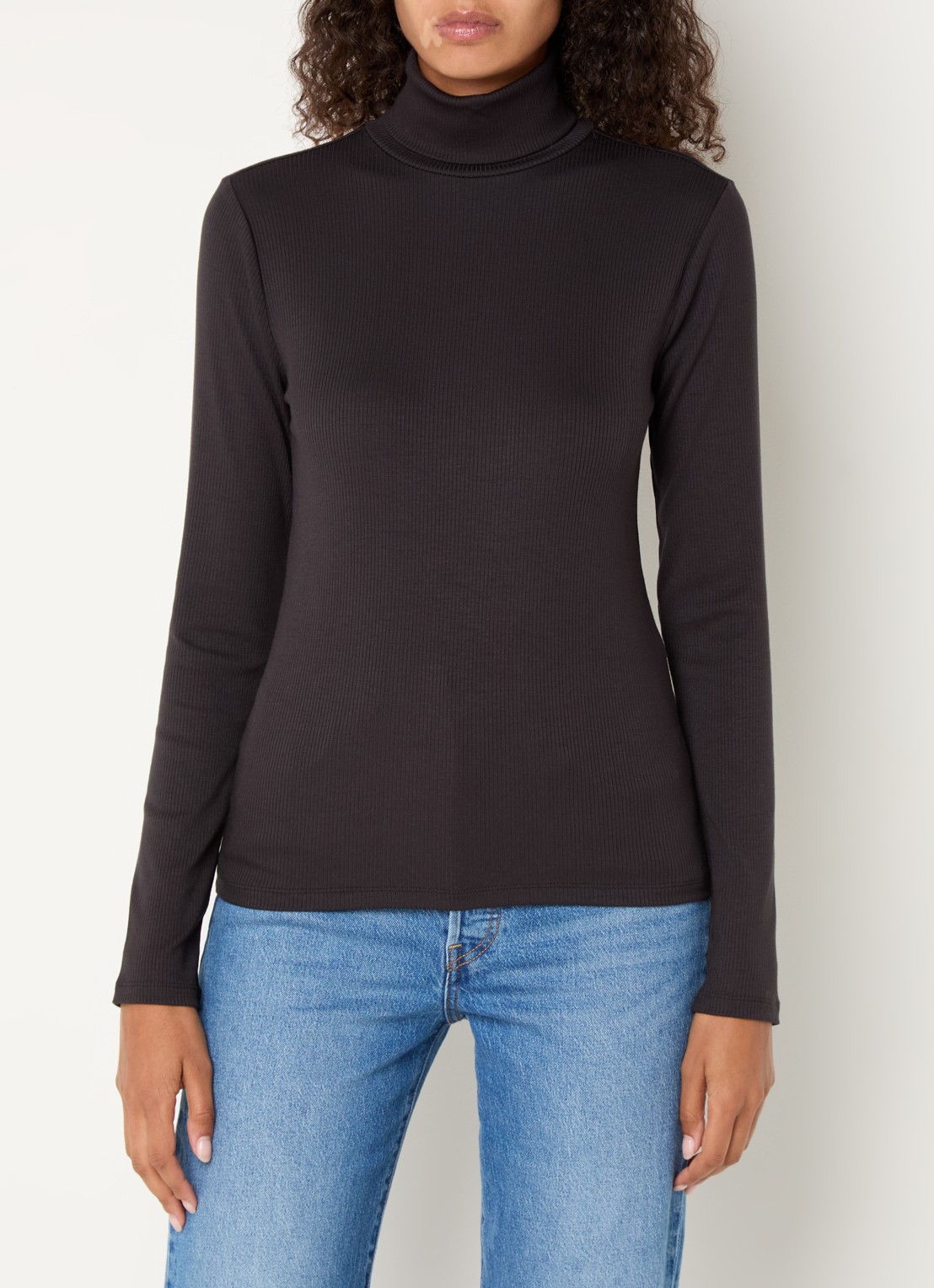 Levi's Dreamy ribgebreide longsleeve met col  - detail 2 zwart