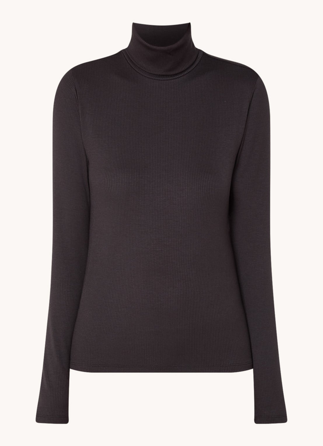 Levi's Dreamy ribgebreide longsleeve met col  - voorkant 3 zwart