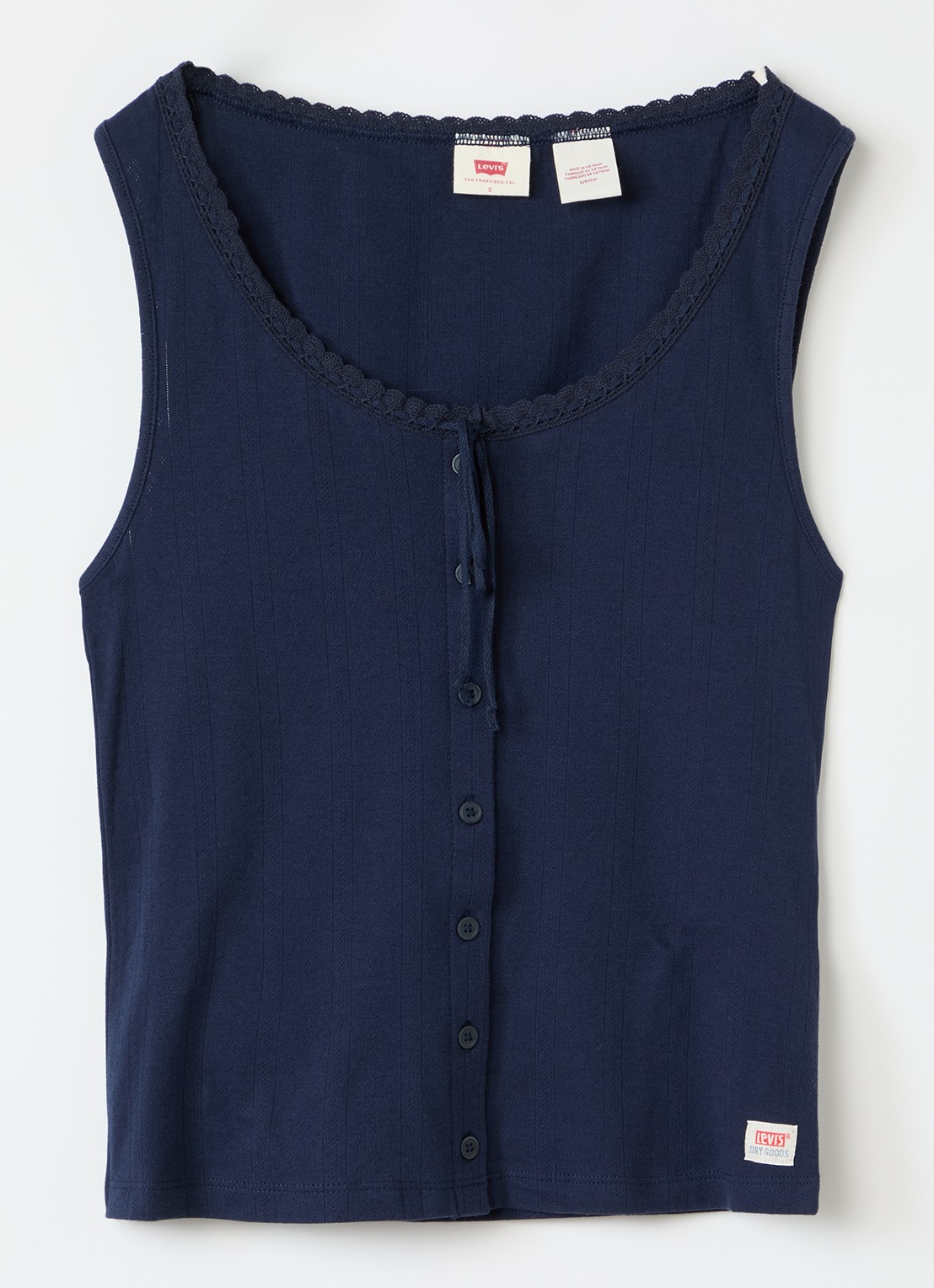 Levi's Dry Goods mouwloze top - voorkant donkerblauw