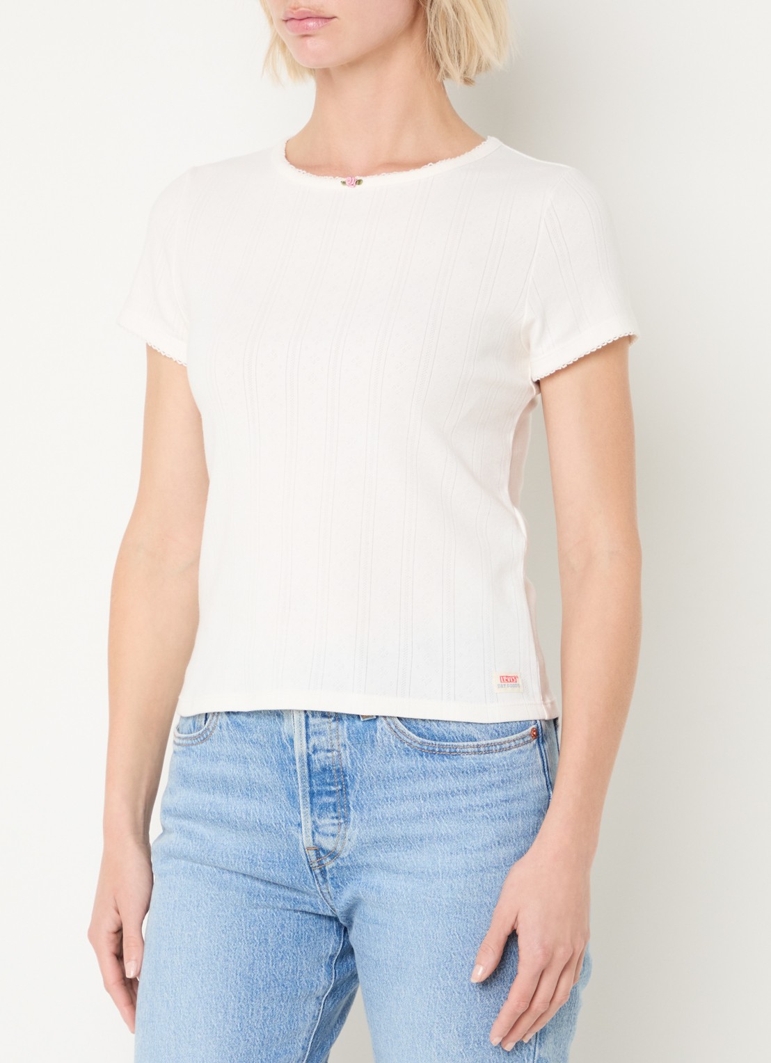 Levi's Dry Goods T-shirt met logo - detail 4 gebroken wit