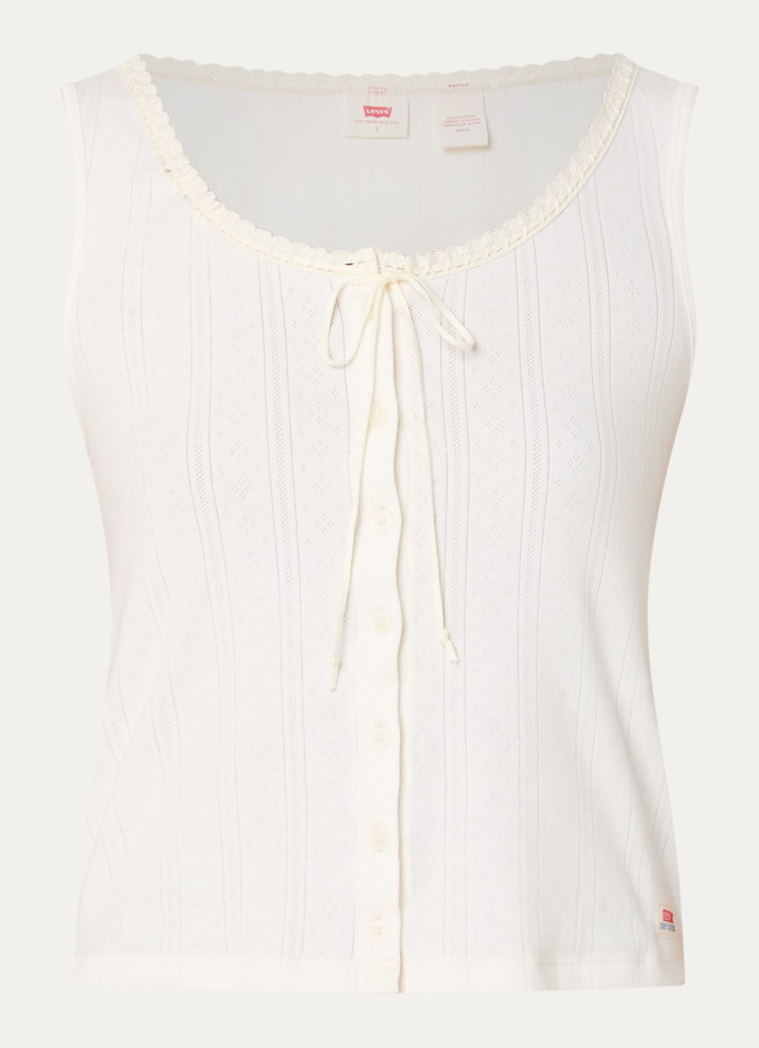 Levi's Dry Goods top met strikdetail - voorkant 2 wit