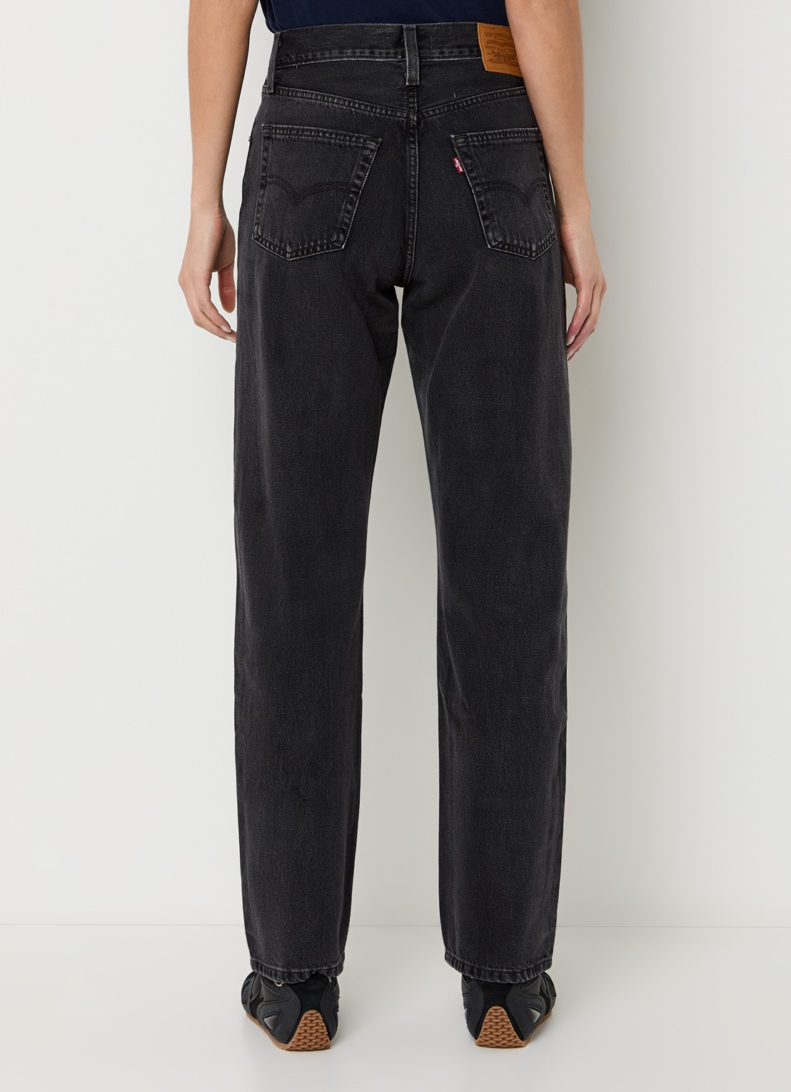 Levi's Easy Dad high waist straight leg jeans met gekleurde wassing - achterkant zwart