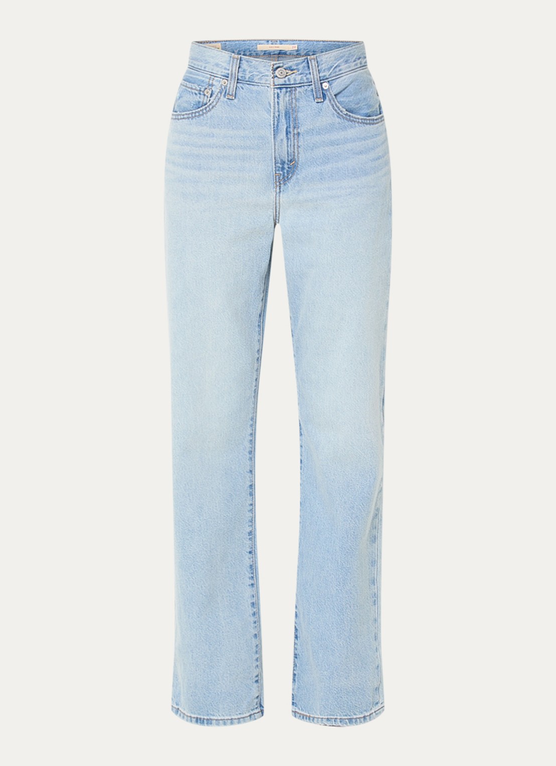 Levi's Easy Dad high waist straight leg jeans met lichte wassing - voorkant 2 indigo