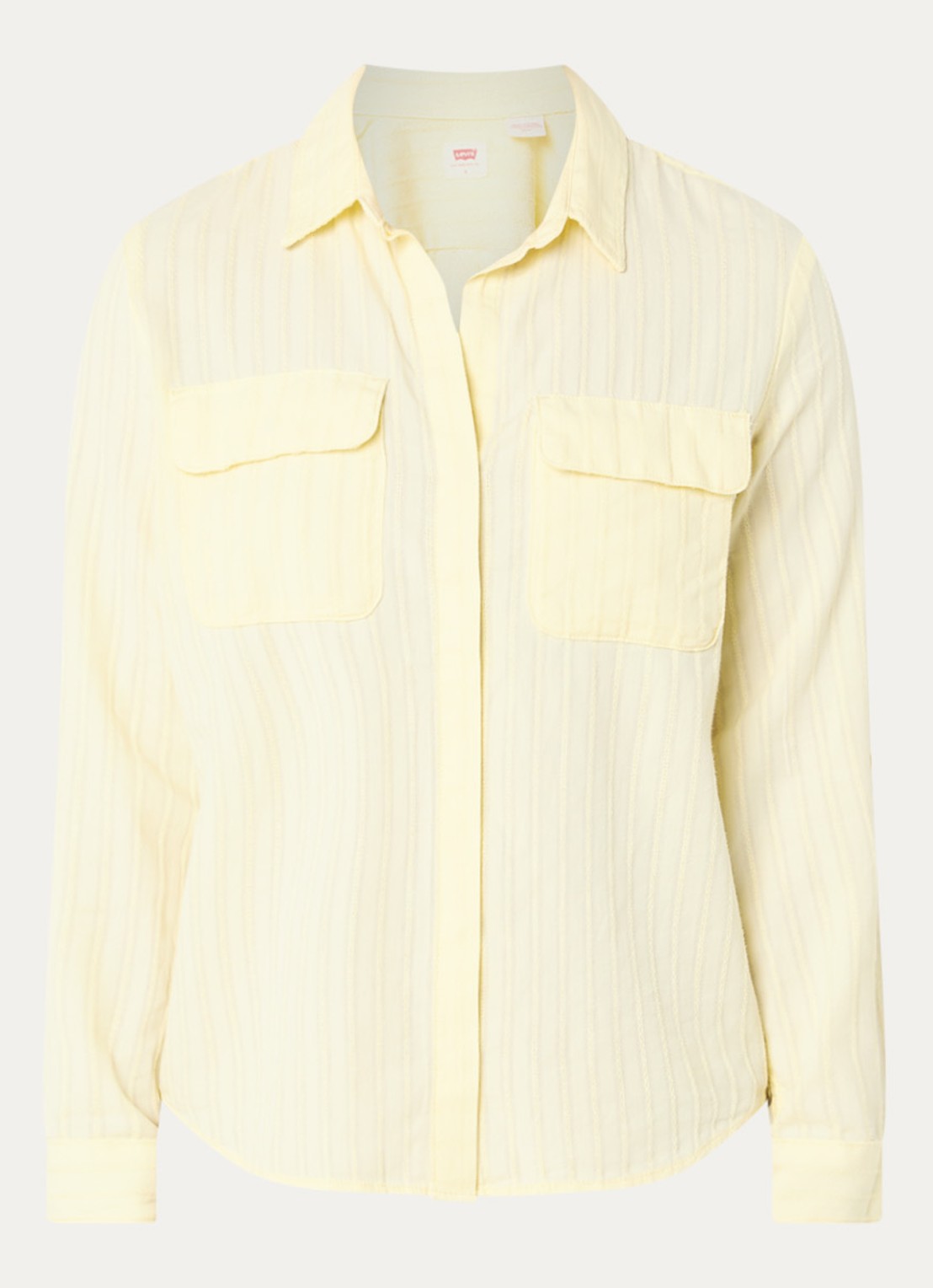 Levi's Elaine blouse met borstzakken en borduring - voorkant lichtgeel